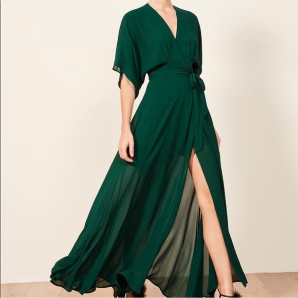 NWOT Reformation Winslow Dress in Evergreen - Picture 9 of 13
